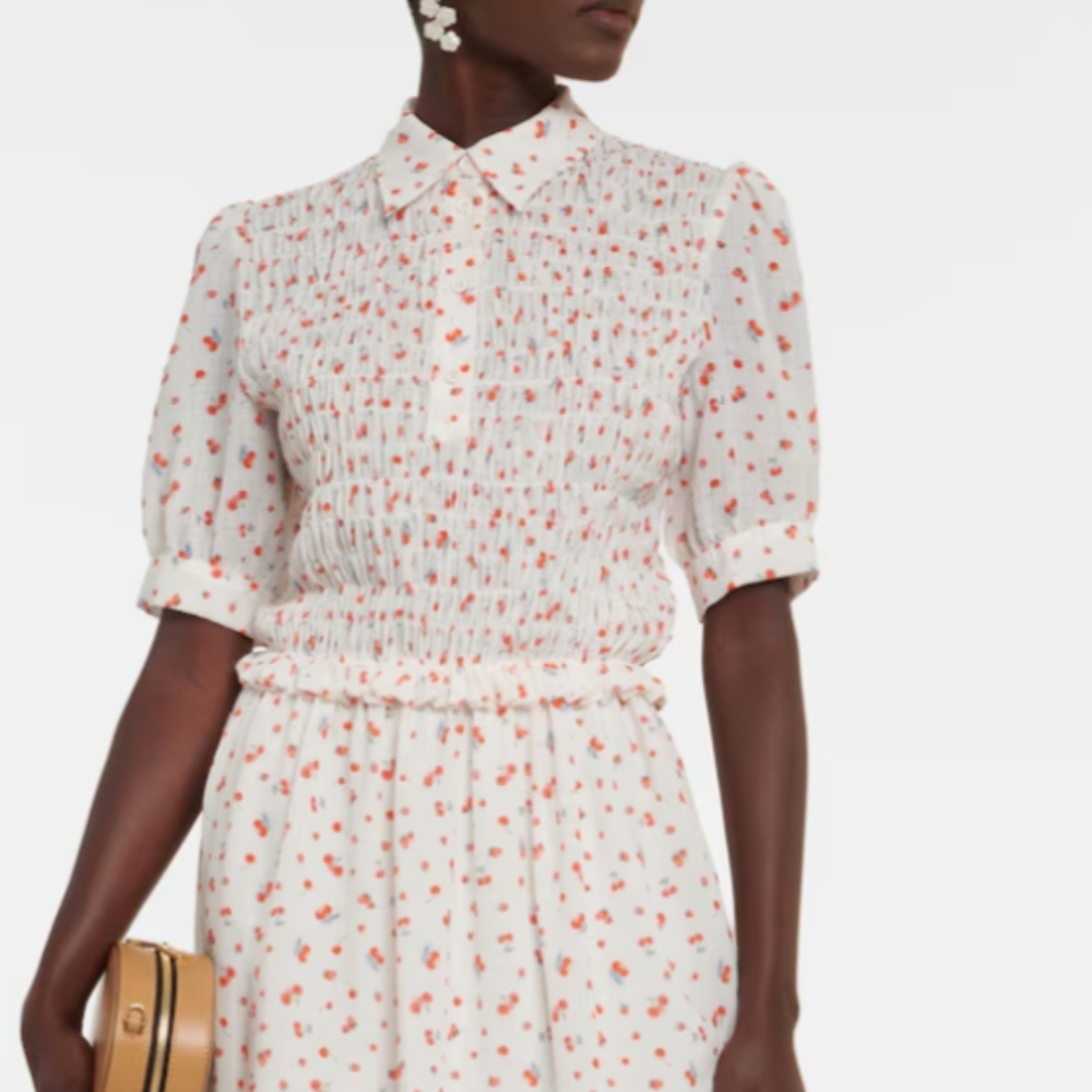 See By Chloé's mini cherry print adds a delicate touch to this crinkled georgett